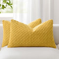 Kevin Textile Soft Corduroy 12"x20" Pillow Covers 2 Pack, Mustard Yellow