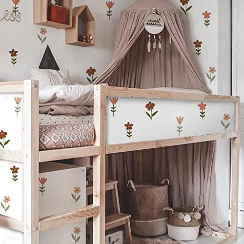 Boho Wildflower Floral Wall Decals for Nursery, Peel and Stick