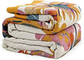 MSGKV Boho Throw Blanket 50"x60" 100% Cotton Blanket for Couch, Beige Throw