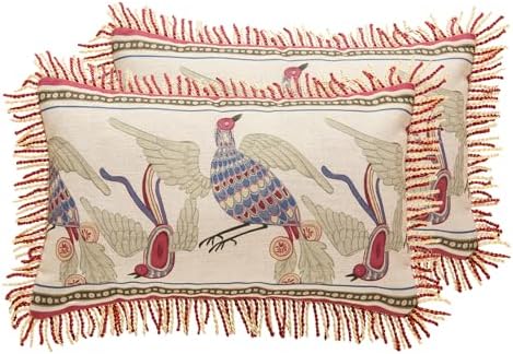 patdrea Designer Vintage Lumbar Throw Pillow Cover,12"x20",Set of 2