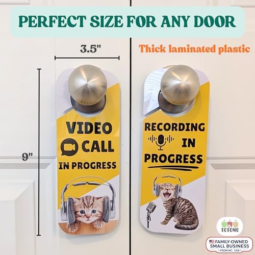Do Not Disturb Door Hanger Signs, Dog and Cat Studio, 2 Pack