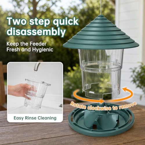 HABAU Bird Feeders for Outdoor Plastic Hanging Bird Seed Feeding