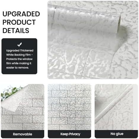 ADD.HERES Window Privacy Film, Glass Decorative Static Cling, 17.5" x 78.7"