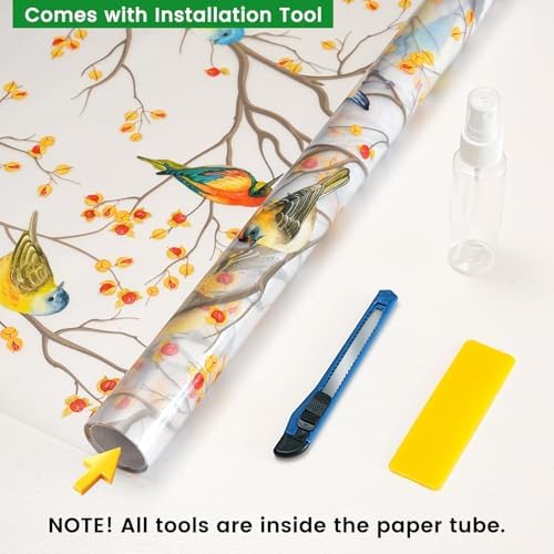 DKTIE Frosted Window Privacy Cling Film Included Tools 29.5in X 118.1in