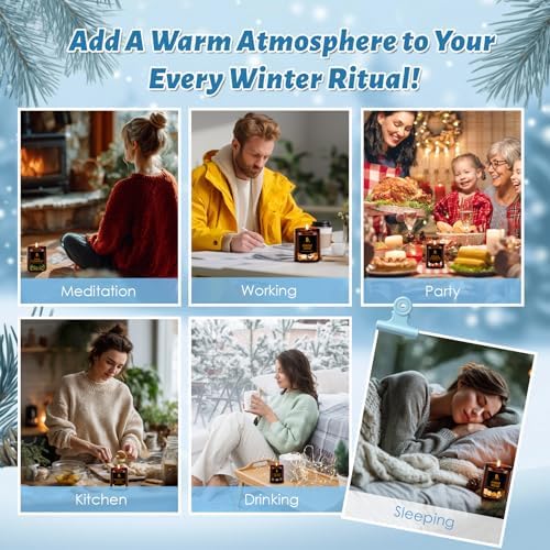 DL DREAMY DEWLA Winter Candles Set for Home Scented, 6 Pack 42oz, Soy Wax
