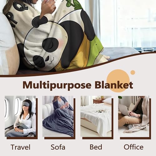 Cute Panda Throw Blanket for Couch Home Decoration,Sleeping Animal Cozy Fluffy Blanket,Decorative Flannel Fleece Fall Throw for Sofa Living Room Travel,Camping,Naps,Reading40 X 50 Inch