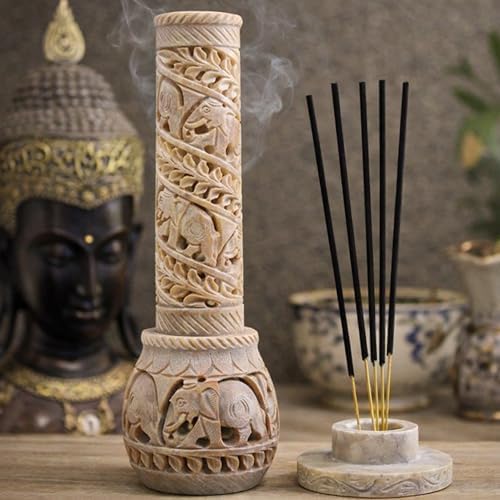 Carry Me Hand Carved Soapstone Incense Stick Holder