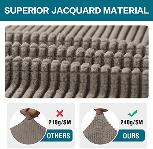 Turquoize Stretch Armrest Covers for Chairs and Sofas Couch Arm Covers for Sofa Spandex Jacquard Armrest Cover Anti-Slip Furniture Protector Washable Armchair Slipcovers for Recliner Set of 4, Taupe