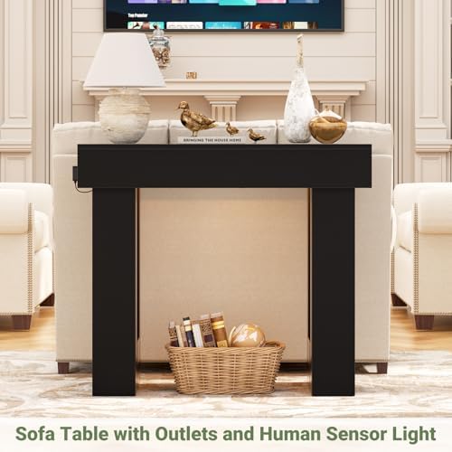 Unikito 39" Entry Table with Sensor Light & AC Outlets with USB-C Ports