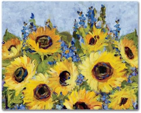 CounterArt Gallery Sunflowers 3mm Tempered Glass Cutting Board