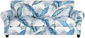 SearchI Stretch Sofa Cover Printed Couch Cover, Floral Pattern 4 Pieces Sofa Slipcover with 3 Separate Cushion Cover, Washable Furniture Protector for Living Room(Sofa, Summer Pattern)