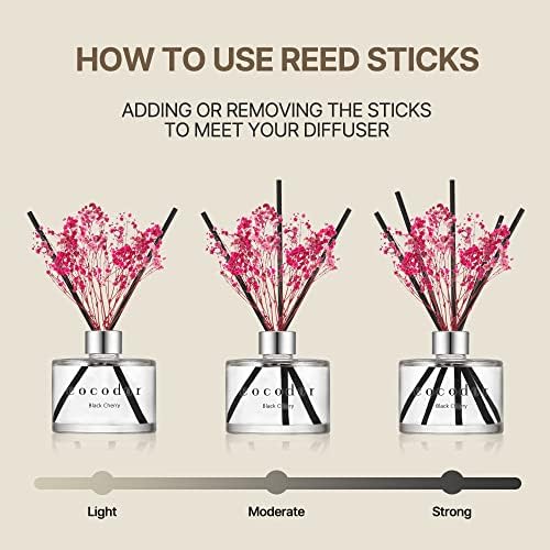 COCODOR Reed Diffuser Set with Preserved Baby's Breath with Sticks/April Breeze / 6.7oz / Scent Fragrance Oil Diffuser for Bedroom Bathroom Home Decor