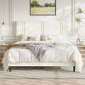 Allewie Cal King Platform Bed Frame with Velvet Upholstered Headboard