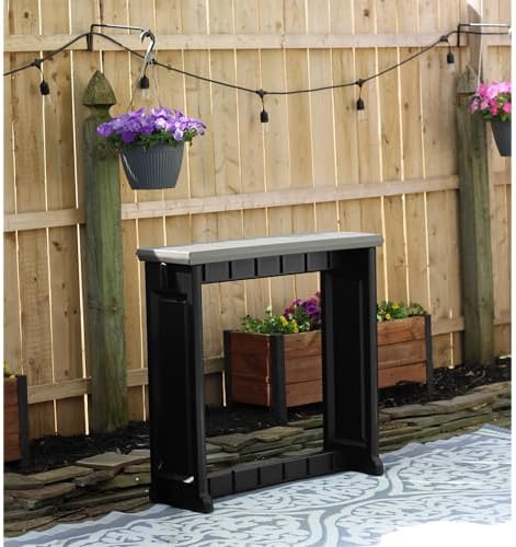Single Bar Deep Grey Top & Black Base Ideal for Patio Hot Tub Area Backyard Durable WeatherResistant Design Easy Nohardware Assembly Proudly Made in USA