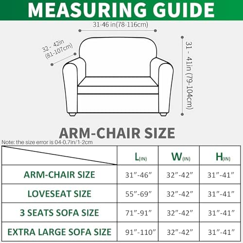 MAXIJIN Stretch Sofa Chair Slipcovers with Arms (31"-46 Washable Chair Cover Armchair with Non-Slip Foam & Elastic Bottom, Dog Cat Pet Friendly Furniture Protector (Small, Dark Gray)