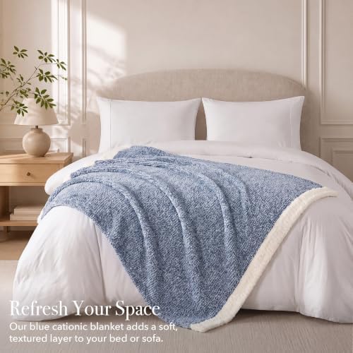 Monbix Soft Throw Blanket for Couch-Cozy Reversible Knitted Blankets