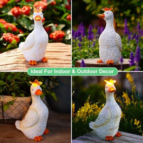 Goodeco Garden Goose with Solar Butterfly Statue