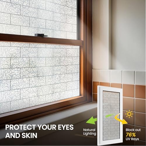 ADD.HERES Window Privacy Film, Glass Decorative Static Cling, 17.5" x 78.7"