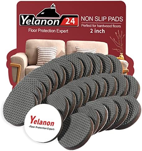 Yelanon Non Slip Furniture Pads for Hardwood Floors 24 Pcs 2"