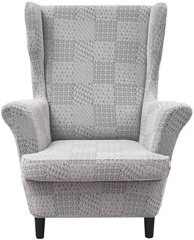 HZDHCLH Wingback Chair Slipcovers 2 Piece,Stretch Spandex Wingback Chair Covers for Living Room Armchair,Washalbe Sofa Slipovers