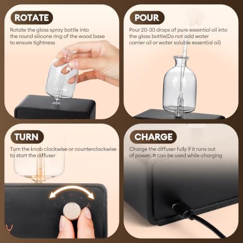Glass Waterless Essential Oil Diffuser Upgraded, Nebulizing diffusers