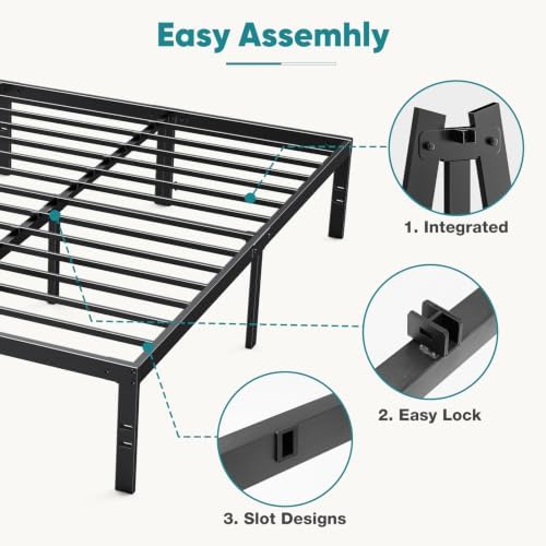 DUMOS King Bed Frames, 16 Inch Height Metal Platform Bed Frame