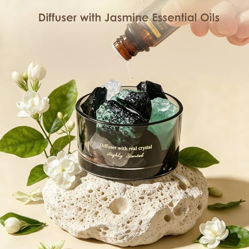 Crystal Stone Aroma Diffuser with Essential Oils for Home, Bathroom, Office, Home Decor & Fragrance 2 in 1