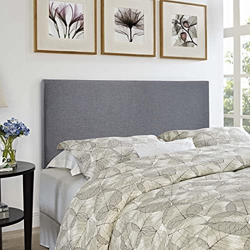 Modway Region Linen Fabric Upholstered Queen Headboard in Smoke
