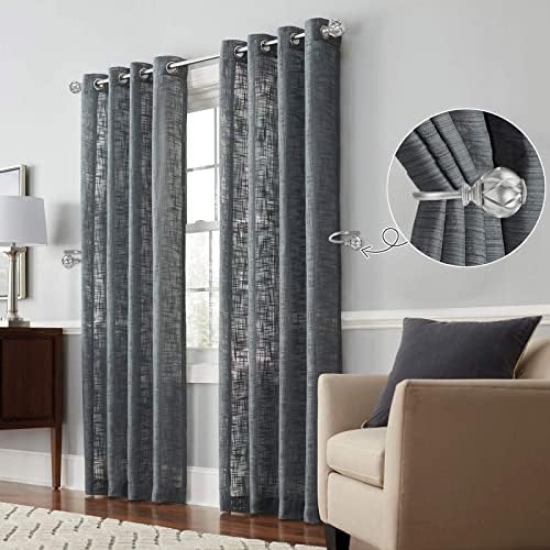 KAMANINA Decorative Curtain Drapery Holdbacks, Wall Mounted, Antique Silver