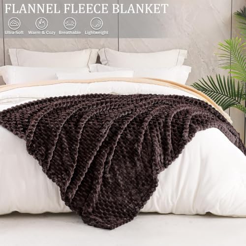 Exclusivo Mezcla Large 3D Fleece Throw Blanket for Couch, Coffee