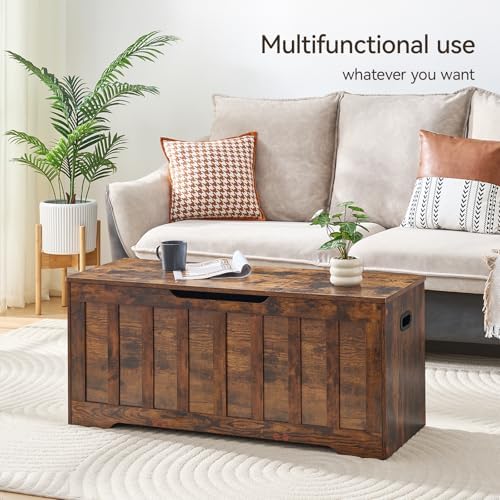 VANKILEY 43.3" Storage Chest Extra Large, Storage Bench.(Rustic Brown)
