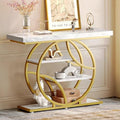 Huuger 41.3 Inch Entryway Table, Console Table with Shelves, Sofa Table