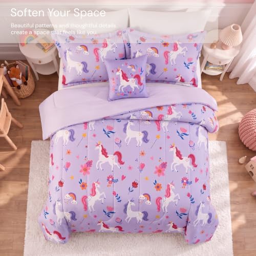 Full Size Comforter Sets for Girls-4 Pieces Printed Full Bedding Sets