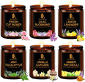 6 Pack Candles for Home Scented, Candles Gifts for Women Men, 42oz Soy Candle Set, Scents of Roses/Lemon Lavender/Vanilla Cupcake/Amber Patchouli/Lilac Blossoms/Mint Eucalyptus