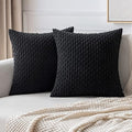 MIULEE Decorative Throw Pillow Covers 20x20 Black Textured Corduroy