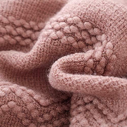 BOURINA Coral Pink Throw Blanket 50x60 Inch Knitted Soft Throw Sofa Blanket