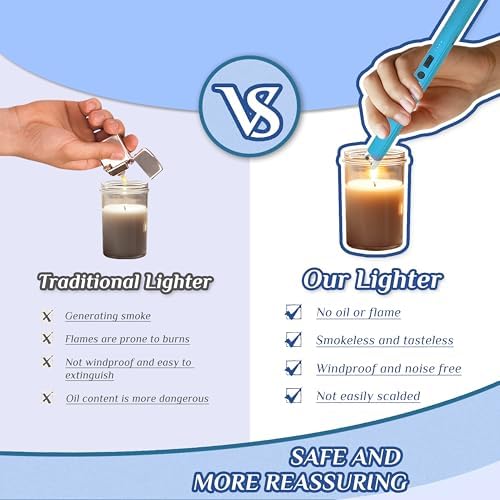 2 PCS Candle Lighter,Windproof Flameless Rechargeable Electric Lighter