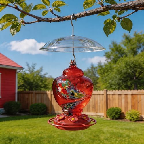 8" Mini Plastic Rain Cover for Bird Feeder, Clear Weather Guard Baffle Dome