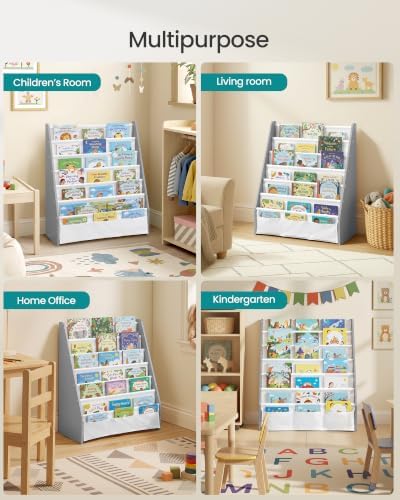 SONGMICS Kids Bookshelf, 6-Tier Toddler Bookcase, Playroom Storage Rack