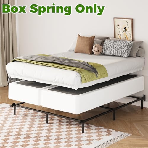 EMODA 10 Inch Split Queen Box Spring Bed Base with Fabric Cover