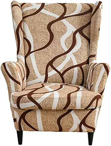 HZDHCLH Wingback Chair Slipcovers 2 Piece,Stretch Wingback Chair Covers, Spandex Wing Chair Slipcovers for Living Room Armchair,Washalbe Sofa Slipovers