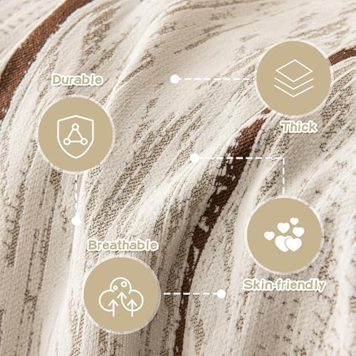 MEETSKY Boho Couch Covers for Sofa, Couch Covers for Dogs, Modern Sofa Slipcover for Sectional Sofa Covers Washable, Chenille Blend Thick Fabric Couch Blanket Cover for Living Room, 71" x 118", Beige