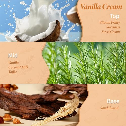 Vanilla Home Scent Set with 10 Reed Sticks & Decorative Flower, Long Lasting Reed Diffuser for Living Room Bathroom, Brown Bottle, 5 fl.oz