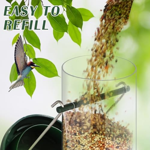 FEED GARDEN Small Tube Bird Feeder 2 Pack, 8.5 Inch Plastic Hanging Feeder