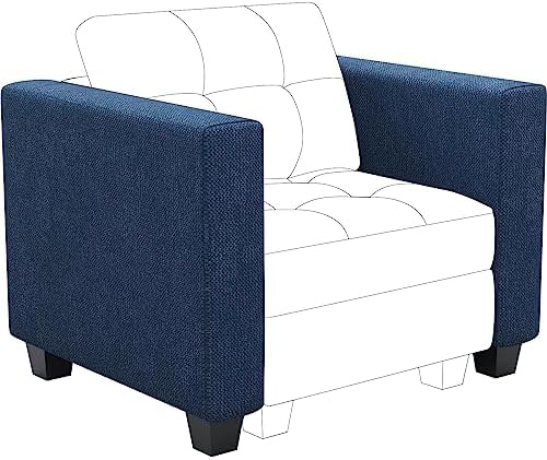 Belffin Armrest Module for Modular Sectional Sofa Couch Side Armrest for Sectional Modular Sofa Fabric Blue