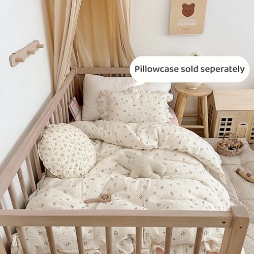 Muslin Crib Duvet Cover with Ruffles, 47"x59",Primrose, No Pillows