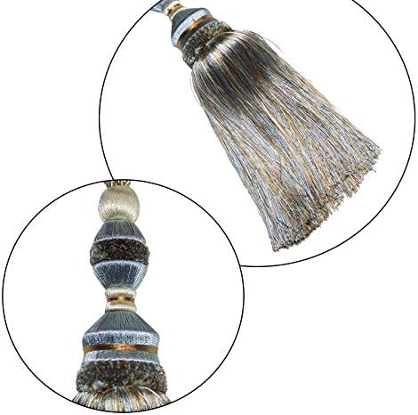 2 Pack Tassel Curtain Tiebacks Drapery Curtain Holdbacks-Blue
