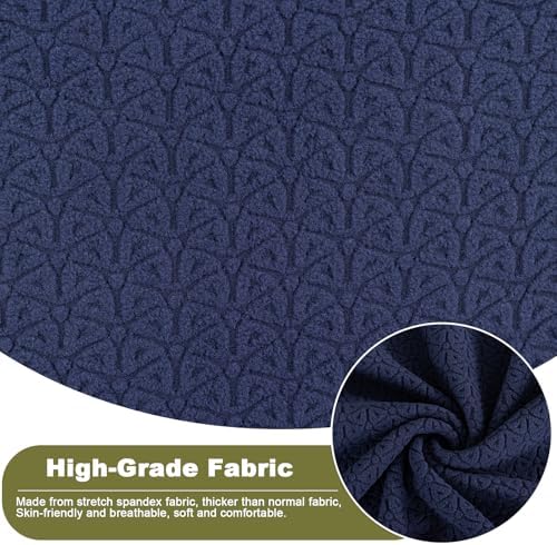 NILUOH Stretch Wingback Chair Slipcover 2-Piece Wing Chair Slipcovers Sofa Cover Furniture Protector Soft with Elastic Bottom, Spandex Jacquard Fabric,Dark Blue