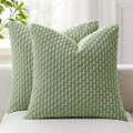 Kevin Textile Soft Corduroy 20x20 Inch Pillow Covers 2 Pack, Sage Green