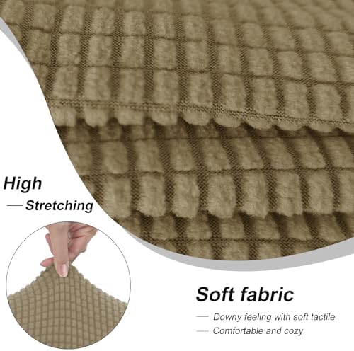 2 Pieces Stretch Chair Cover For Sofa Slipcover, 1 Seat, Sand